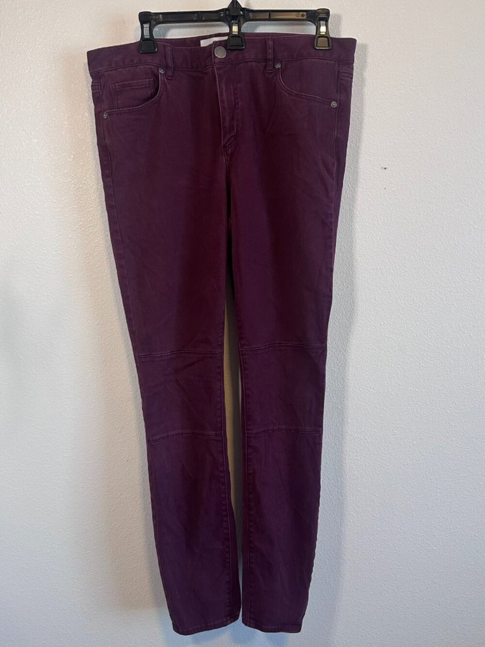 Rich plum/burgundy skinny pants from LOFT